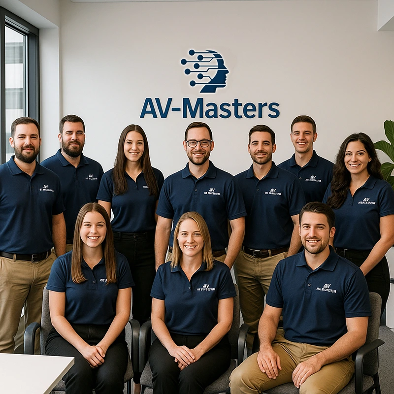 Los Angeles home automation and home theater installers working on AV rack