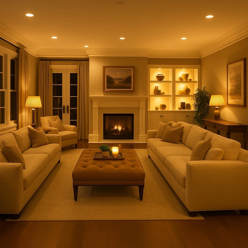 Brentwood family smart home with Control4 touch panel and recessed speakers