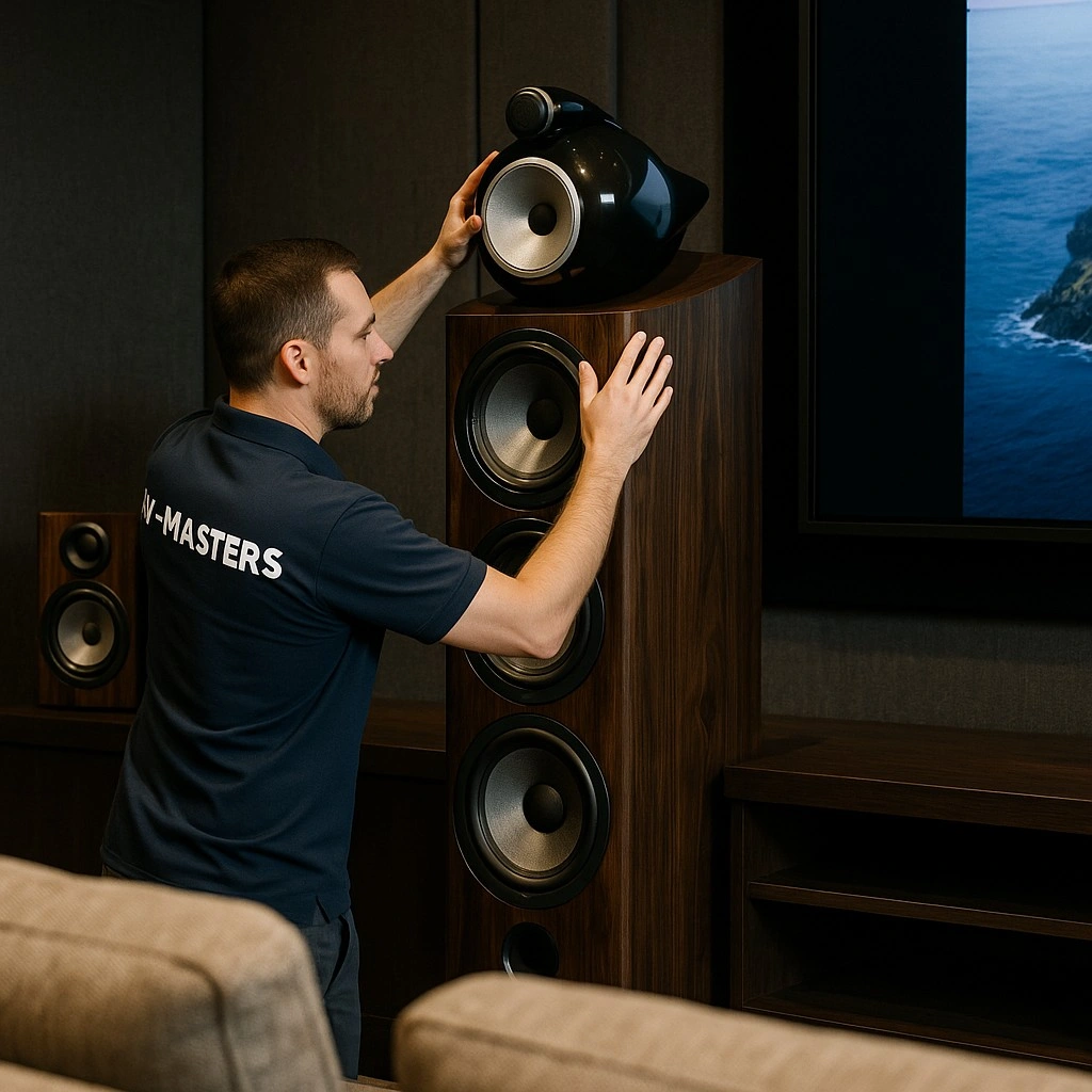 In-ceiling speakers and outdoor landscape audio system for whole-home music