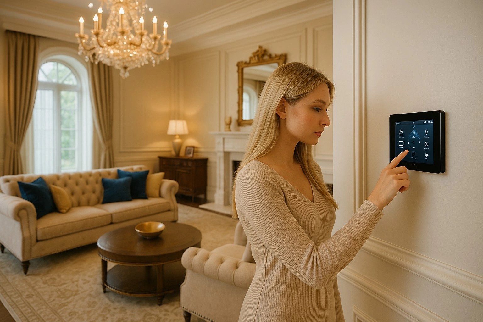 Whole-home Control4 automation system with smart lighting and touch panels