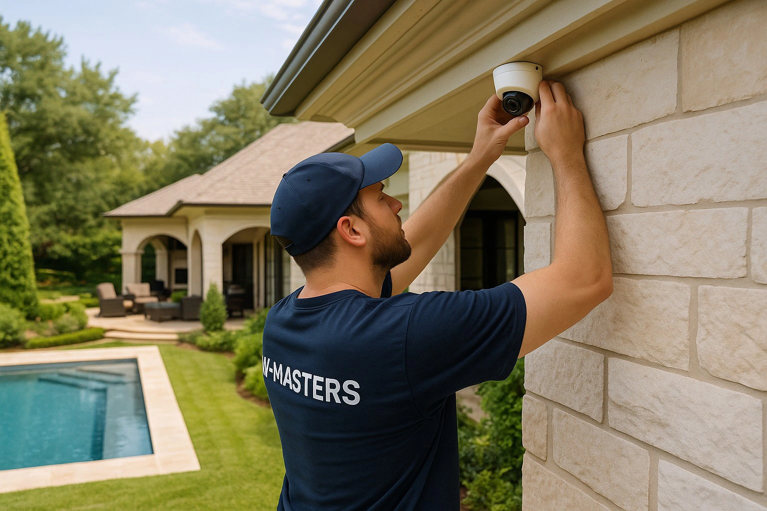 4K security cameras and NVR rack for home surveillance in Los Angeles